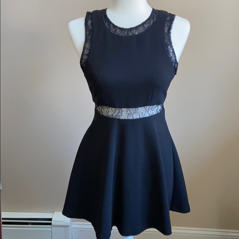 BCBGeneration Black Dress with Lace Accents